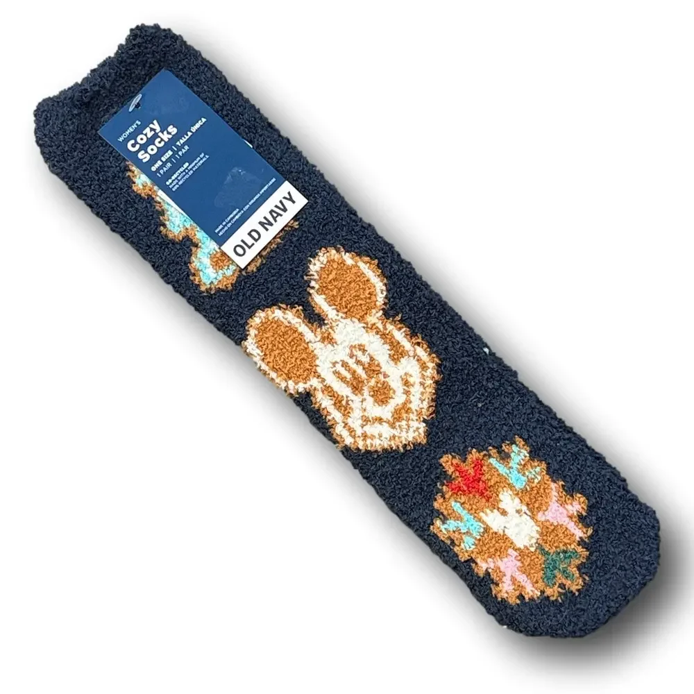3/$20 Disney Mickey Mouse Christmas Holiday Funny Novelty Cozy Socks - NWT